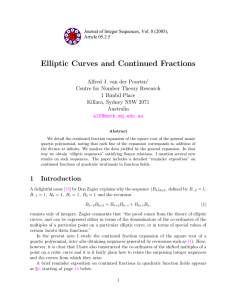 Elliptic Curves and Continued Fractions