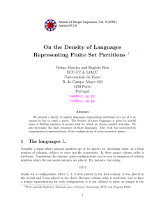 On the Density of Languages Representing Finite Set Partitions