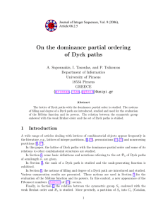 On the dominance partial ordering of Dyck paths