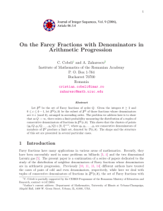 On the Farey Fractions with Denominators in Arithmetic Progression