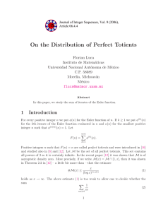 On the Distribution of Perfect Totients
