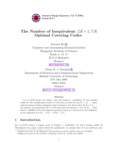 (2R + 3, 7)R The Number of Inequivalent Optimal Covering Codes