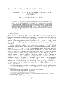 CHANGE OF BASE, CAUCHY COMPLETENESS AND REVERSIBILITY ANNA LABELLA AND VINCENT SCHMITT