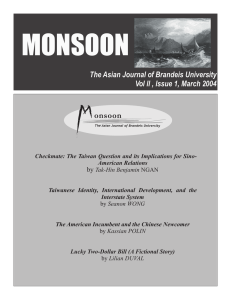 MONSOON The Asian Journal of Brandeis University