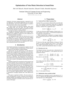 Optimization of Voice/Music Detection in Sound Data University of Aizu, Japan