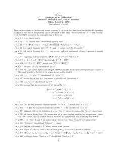Errata Introduction to Probability Dimitri P. Bertsekas and John N. Tsitsiklis