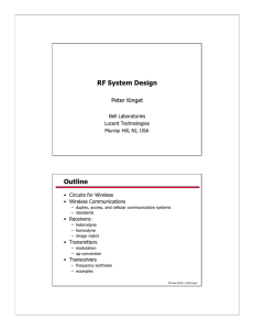 RF System Design Outline Peter Kinget