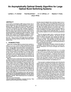 An Asymptotically Optimal Greedy Algorithm for Large Optical Burst Switching Systems H, Yuliy