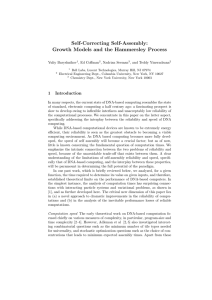 Self-Correcting Self-Assembly: Growth Models and the Hammersley Process Yuliy Baryshnikov , Ed Coffman