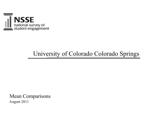 University of Colorado Colorado Springs Mean Comparisons August 2011