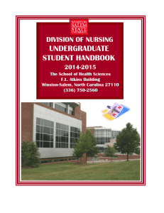 UNDERGRADUATE STUDENT HANDBOOK DIVISION OF NURSING 2014