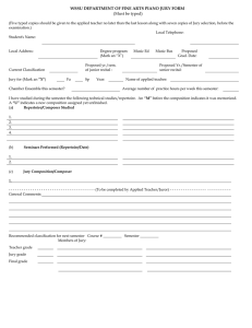 WSSU DEPARTMENT OF FINE ARTS PIANO JURY FORM (Must be typed)