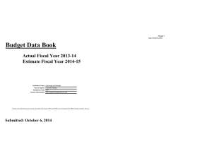 Budget Data Book Actual Fiscal Year 2013-14 Estimate Fiscal Year 2014-15