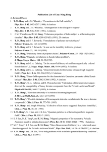 Publication List of Tzay-Ming Hong 1  T. M. Hong