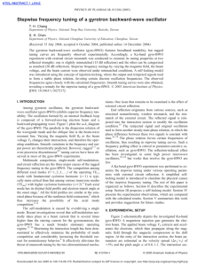 Stepwise frequency tuning of a gyrotron backward-wave oscillator T. H. Chang