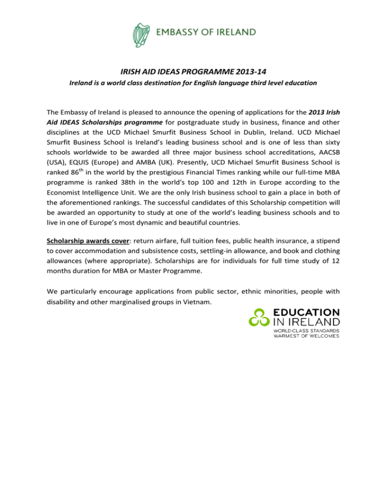 IRISH AID IDEAS PROGRAMME