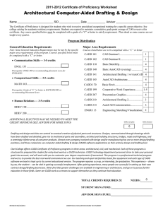 $UFKLWHFWXUDO&amp;RPSXWHU$LGHG'UDIWLQJ	'HVLJQ -201 Certificate of Proficiency Worksheet 20