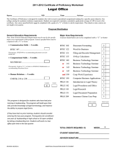 Legal Office 20-201 Certificate of Proficiency Worksheet