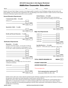 $GGLFWLRQ&amp;RXQVHORU(GXFation 2012-2013 Associate in Arts Degree Worksheet