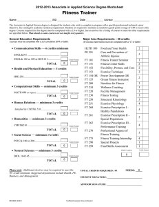 Fitness Trainer 20-201 Associate in Applied Science Degree Worksheet