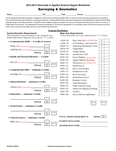 SurveyLQJ	*HRPDWLFV 201-201 Associate in Applied Science Degree Worksheet