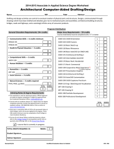Architectural Computer-Aided Drafting/Design 2014-2015 Associate in Applied Science Degree Worksheet