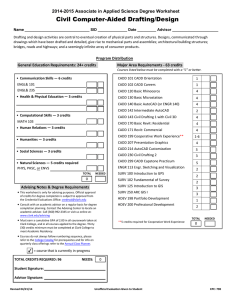 Civil Computer-Aided Drafting/Design 2014-2015 Associate in Applied Science Degree Worksheet