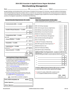 Merchandising Management 2014-2015 Associate in Applied Science Degree Worksheet Name SID