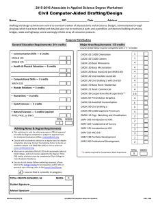 Civil Computer-Aided Drafting/Design 2015-2016 Associate in Applied Science Degree Worksheet