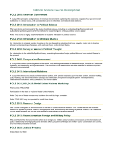 Political Science Course Descriptions POLS 2003: American Government
