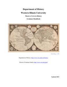 Department of History Western Illinois University Master of Arts in History Graduate Handbook