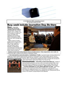 Busy week includes Journalism Day: Be there News: