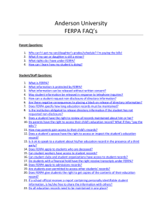 Anderson University FERPA FAQ’s
