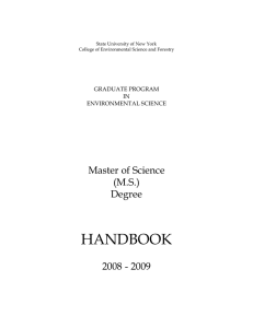 HANDBOOK Master of Science (M.S.)
