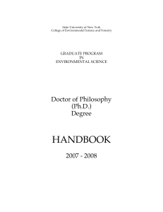 HANDBOOK Doctor of Philosophy (Ph.D.)