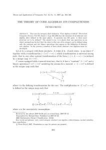 THE THEORY OF CORE ALGEBRAS: ITS COMPLETENESS PETER FREYD