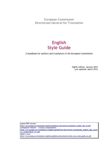 English Style Guide European Commission Directorate-General for Translation