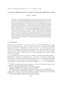 A GALOIS THEORY WITH STABLE UNITS FOR SIMPLICIAL SETS JO ˜