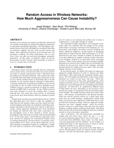 Random Access in Wireless Networks: How Much Aggressiveness Can Cause Instability?