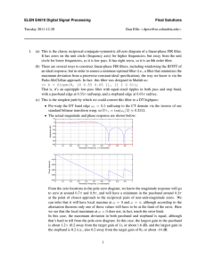 ELEN E4810 Digital Signal Processing Final Solutions Tuesday 2011-12-20 Dan Ellis &lt;&gt;