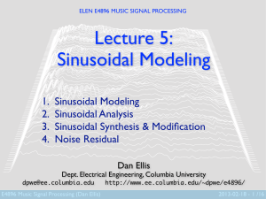 Lecture 5: Sinusoidal Modeling