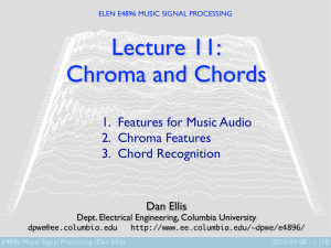 Lecture 11: Chroma and Chords 1. Features for Music Audio 2. Chroma Features