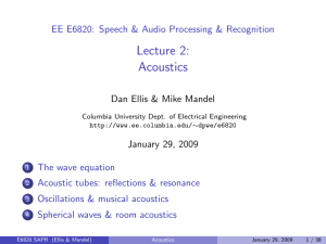 Lecture 2: Acoustics