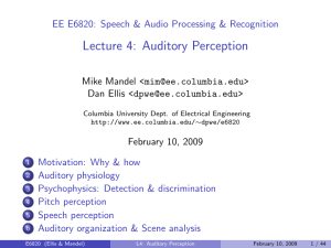 Lecture 4: Auditory Perception