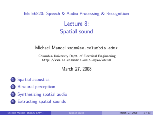 Lecture 8: Spatial sound