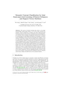 Semantic Concept Classification by Joint Semi-supervised Learning of Feature Subspaces