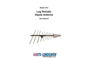 Log Periodic Dipole Antenna Model 3147 User Manual