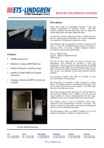 RFI/EMI TELEPHONE FILTERS Description