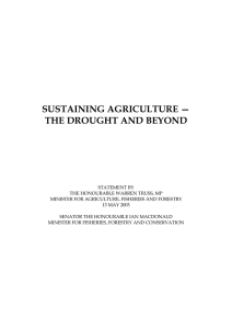 SUSTAINING AGRICULTURE — THE DROUGHT AND BEYOND