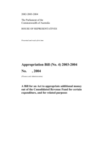 Appropriation Bill (No. 4) 2003-2004